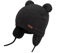 DRESHOW Baby Hat Cute Bear Toddler Earflap Beanie Warm for Fall Winter Black