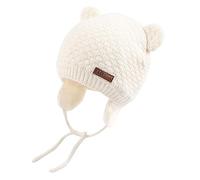 DRESHOW Baby Hat Cute Bear Toddler Earflap Beanie Warm for Fall Winter White