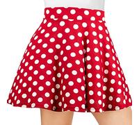 DRESHOW Basic Solid Stretchy Flared Casual Mini Skater Skirt for Women Girls