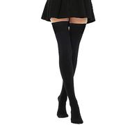 DRESHOW Extra Long Cotton Stripe Thigh High Socks Plus Size Long Stockings Over Knee Socks for Women