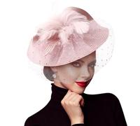 DRESHOW Fascinators Hat Flower Mesh Feather Fascinator Wedding Cocktail Tea Party Hat Headwear for Women Girls