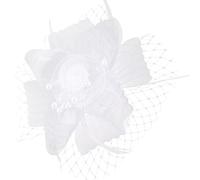 DRESHOW Fascinators Hat Flower Mesh Ribbons Feathers with Forked Clip Cocktail Tea Party Headwear for Girls and Women
