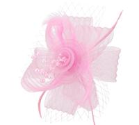 DRESHOW Fascinators Hat Flower Mesh Ribbons Feathers with Forked Clip Cocktail Tea Party Headwear for Girls and Women