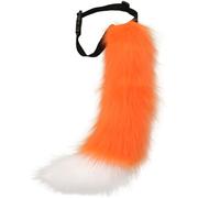 DRESHOW Fluffy Faux Fox Fur Tail Cosplay Costume for Women Halloween Party | Fluffy Faux Fur Cat Wolf Fox Tail, Equipped with Adjustable Waist Belt, Ideal Cosplay Accessory