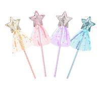 DRESHOW Glitter Star Wands Fairy Wands for Kids Fairy Magic Dress-up Star Wand Fairy Stick for Birthday Wedding Party Accessories