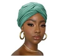 DRESHOW Hair Wrap for Women Soft Stretch Jersey Head Scarf Breathable Lightweight Turban Solid Color