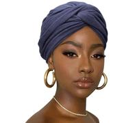DRESHOW Hair Wrap for Women Soft Stretch Jersey Head Scarf Breathable Lightweight Turban Solid Color