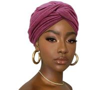 DRESHOW Hair Wrap for Women Soft Stretch Jersey Head Scarf Breathable Lightweight Turban Solid Color
