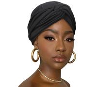 DRESHOW Hair Wrap for Women Soft Stretch Jersey Head Scarf Breathable Lightweight Turban Solid Color