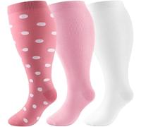 DRESHOW Plus Size Compression Socks for Women Men Wide Calf Extra 20-30mmHg Knee High Socks Support for Circulation