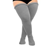 DRESHOW Plus Size Women Thigh High Socks Extra Long Thick Over the Knee High Stockings Leg Warmer Boot Socks