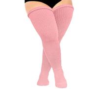 DRESHOW Plus Size Women Thigh High Socks Extra Long Thick Over the Knee High Stockings Leg Warmer Boot Socks