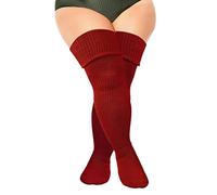 DRESHOW Plus Size Women Thigh High Socks Extra Long Thick Over the Knee High Stockings Leg Warmer Boot Socks