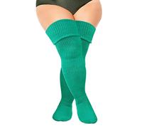 DRESHOW Plus Size Women Thigh High Socks Extra Long Thick Over the Knee High Stockings Leg Warmer Boot Socks