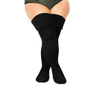 DRESHOW Plus Size Women Thigh High Socks Extra Long Thick Over the Knee High Stockings Leg Warmer Boot Socks
