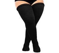 DRESHOW Plus Size Women Thigh High Socks Extra Long Thick Over the Knee High Stockings Leg Warmer Boot Socks