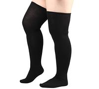 DRESHOW Plus Size Women Thigh High Socks Striped Over Knee Long Boot Stockings Knee High Socks Leg Warmers