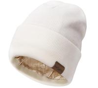 DRESHOW Satin Lined Beanie Hats for Women Men Stretchy Knitted Cuffed Hat with Silky Lining Unisex Soft Warm Winter Solid Skull Cap