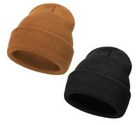 DRESHOW Winter Beanie Hat for Women Turn up Slouch Knit Beanie Hats Warm Woolly Hat