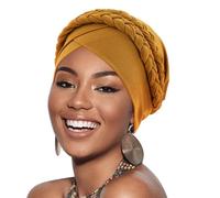 DRESHOW Women Turban Pre-Tied Twisted Braid Hair Cover Wrap Hat African Beanie Headwraps Chemo Cancer Cap