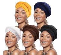 DRESHOW Women Turban Pre-Tied Twisted Braid Hair Cover Wrap Hat African Beanie Headwraps Chemo Cancer Cap