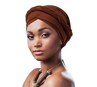 DRESHOW Women Turban Pre-Tied Twisted Braid Hair Cover Wrap Hat African Beanie Headwraps Chemo Cancer Cap