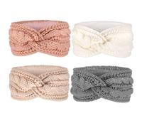 DRESHOW Women Warm Knitted Headband Winter Ear Warmer Crochet Head Wraps Thick Fleece Lining Hair Bands