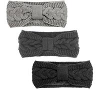 DRESHOW Women Warm Knitted Headband Winter Ear Warmer Crochet Head Wraps Thick Fleece Lining Hair Bands