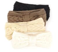 DRESHOW Women Warm Knitted Headband Winter Ear Warmer Crochet Head Wraps Thick Fleece Lining Hair Bands