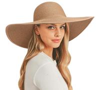 DRESHOW Womens Big Bowknot Straw Hat Floppy Foldable Roll up Beach Cap Sun Hat UPF 50+