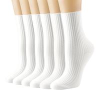 DRESHOW Womens Cute Crew Socks Casual Athletic Aesthetic Socks Neutral Cotton Socks for Sports, Leisure and Parties