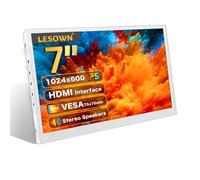 Dresmannst LESOWN 7 Pouce HDMI Monitor 1024 x 600 IPS LCD Écran Blanc Mur Assembly HDMI Affichage Avec Hauts-Parleurs Pour PC Raspberry Pi 4 3