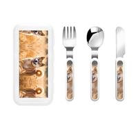 Dress Ancient Tartan of The Scottish Clan Macpherson Portable Kids Utensil Set Stainless Steel Fork, Spoon & Knife 3-Piece-Set, Easy to Clean, and Perfect for School, Travel, Or Home Use