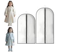 Dress Bag for Girls, 2pcs Frosted Dustproof Garment Bags Lightweight Widely Apply Clothes Covers for Skirts Dance Costumes Coats