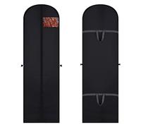 Dress Bags Covers Long, 2pcs Long Dress Bags Covers with Handle Length Dress Covers Garment Bags with Zipper Foldable Washable Clothes Cover for Storage and Travel (Black)