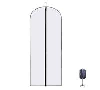 Dress Bags Covers Long, Garment Covers for Long Dresses, Clothes Cover Garment Bags Full Length Dress Cover with Zipper, 60 x 140cm Black Border Clothing Protector for Storage and Travel