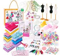 Dress Designer Kit For Girls,Fashion Design Kit For Girls - 345pcs Art And Craft Kit,Creative Fashion Designer Kit 2 Mannequin Stands For Clothing Making