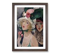 Dress Down Friday by Gerda Wegener Framed Print | A2 Walnut Framed Wall Art | Ready to Hang | Modern Nature Picture | Living Room Bedroom Lounge Office