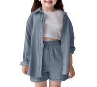 Dress for Girls Girl Summer Outfits Kids Purple Tshirt Silk Pyjamas Teen Clothes Party School Skirts Dresses Birthday Cute Hoodie Cardigans Teenagers Girls' Tween Prom,B-Navy,5-6 Years