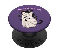Dress For The Job You Want Ghost Witch Bat Black Cat PopSockets Adhesive PopGrip