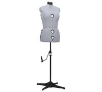 Dress Form Adjustable Female Grey Polyester ABS M 40-46 Tailor Mannequin Studio