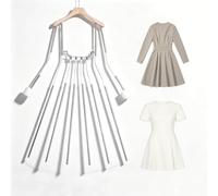 Dress Form, Adjustable Shirt Display Stand, With Adjustable Telescopic Pole, 6-Bar Skirt Positioner, Solid Wood Hanger, Universal For Both Long And Short Sleeves, For Dress Display