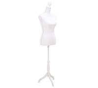 Dress Form Female Adjustable 133-168cm White Polyester Torso Solid Wood Tripod.