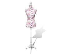 Dress Form Female Velvet Torso White Adjustable 133-168cm Polyester Stand Tripod