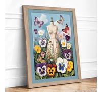 Dress Form in Bloom Eclectic Framed Wall Art Print A2 Oak | Ready to Hang, Premium Gi Paper, Fade-Resistant Inks, Securely Packaged, UK Made