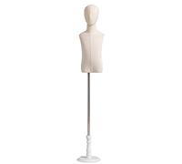 Dress Form Mannequin Head, Kids Mannequin Body Torso for 2/4/6/8 Years Old Toddler, Children's Clothes Display Stand Manikin with Wood Base, White (Color : Without arms, Size : 6 years old)