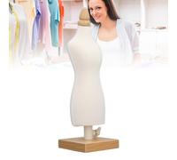 Dress Form, Mannequin Torso Table Top Display Clothing Stand with Wooden Base 12.2 Inch Canvas Clothes Sewing Mannequin Manequins Body Female for Sewing Pattern Making Teaching
