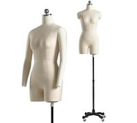 Dress Form Mannequin with Wheels, Full Size Sewing Tailor Dummy, Adjustable Height Stand, Plus Size Model for Clothing Design