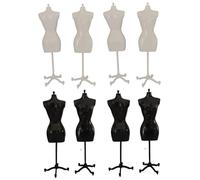 Dress Form with Base 8Pcs 2.2x8.3in Dress Form Mannequin Female Mannequin for Sewing, Clothes Design, for Clothes Design, White + Black
