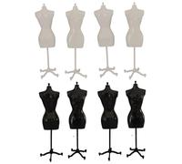 Dress Form with Base 8Pcs 2.2x8.3in Dress Form Mannequin Female Mannequin for Sewing, Clothes Design, White + Black